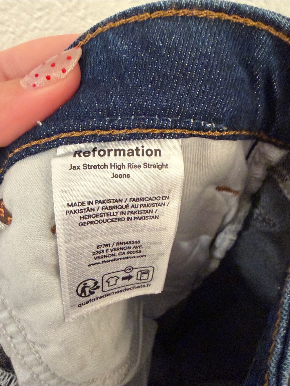 Reformation Jax Stretch High Rise Straight Jeans - Picture 8 of 9